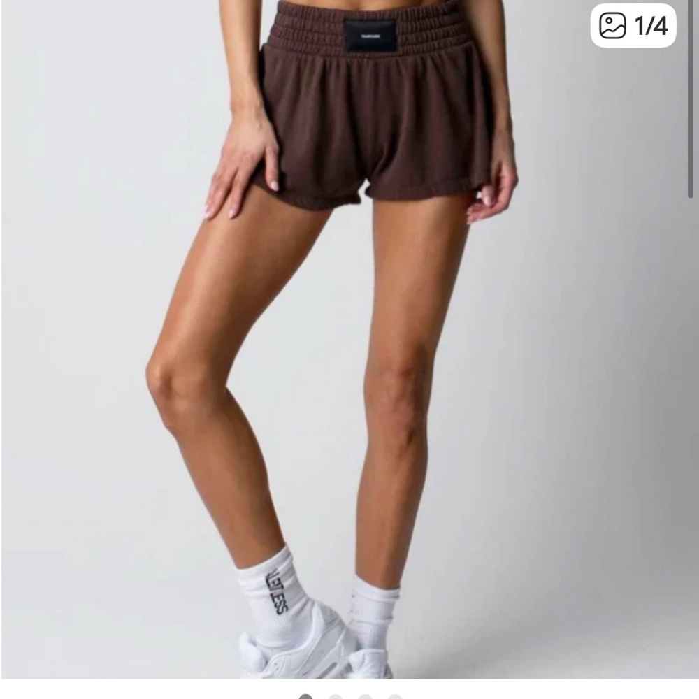 TALENTLESS Brown Elastic-Waist Athletic Lounge Shorts
